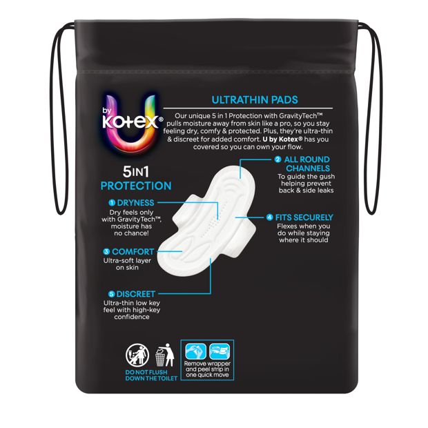 U By Kotex 14 Pack Ultrathin Regular Pads with Wings