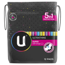 U by Kotex 12 Pack Ultrathin Super Pads with Wings