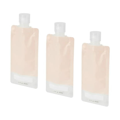 3 Pack Refillable Travel Pouches - Rose