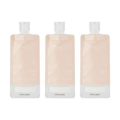 3 Pack Refillable Travel Pouches - Rose