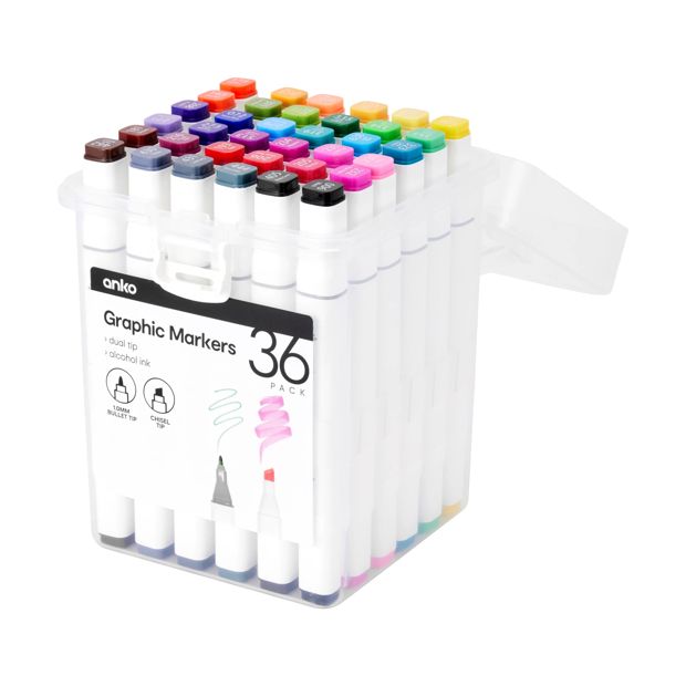 Graphic Markers, 36 Pack - Anko