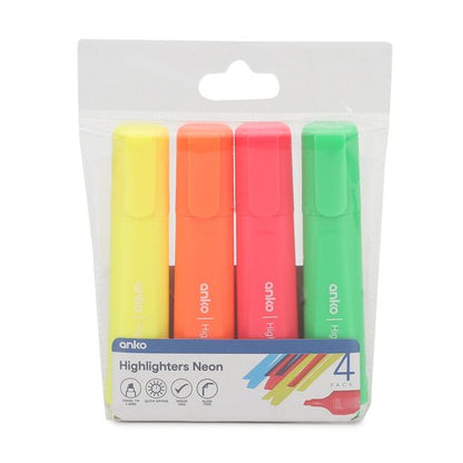 Highlighters 4 Pack - Anko