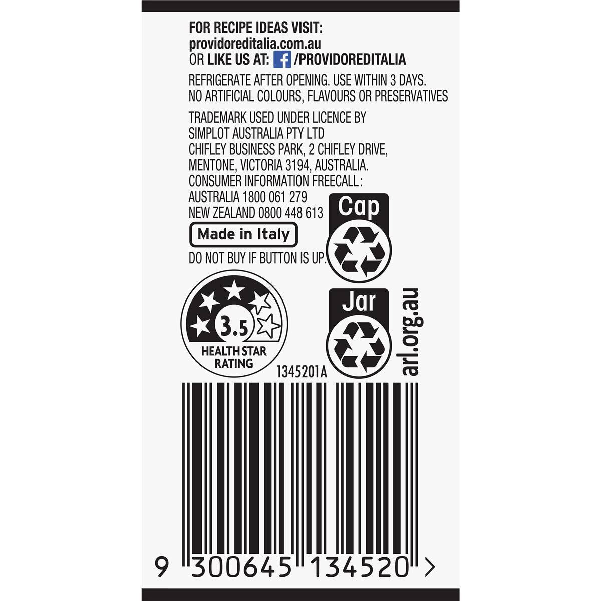 Providore Creamy Tomato Vodka Pasta Sauce 400g