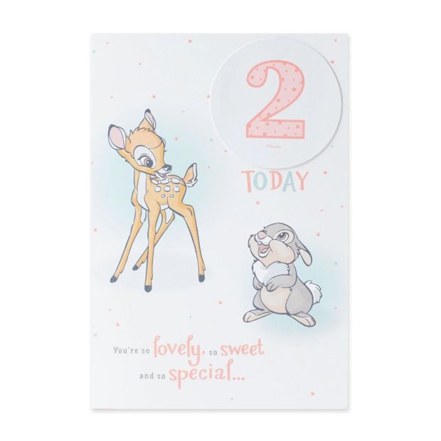 Hallmark Disney 2nd Birthday Card - Bambi & Thumper
