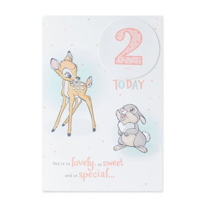 Hallmark Disney 2nd Birthday Card - Bambi & Thumper