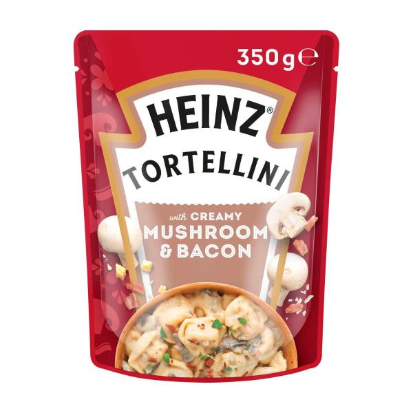 HEINZ TORTELLINI THREE CHEESE PASTA MEAL CREAMY MUSHROOM & BACON 350G
