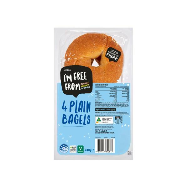 COLES I'M FREE FROM BAGELS 4PK