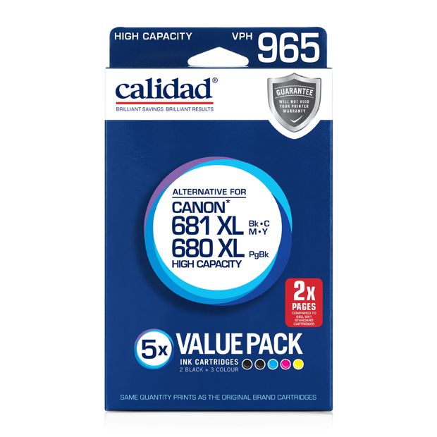 Calidad Canon 681 XL and 680 XL Ink Cartridges - 5 Pack