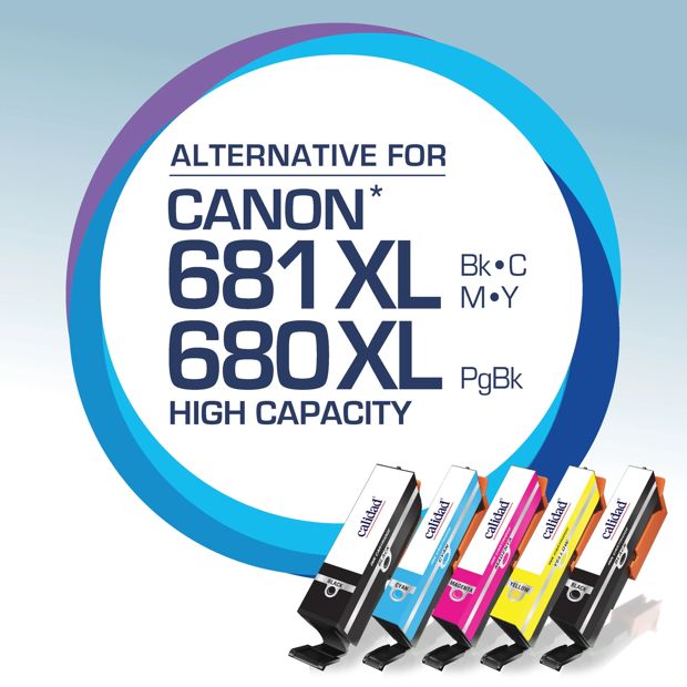 Calidad Canon 681 XL and 680 XL Ink Cartridges - 5 Pack