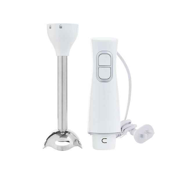 Immersion Blender - White, Stainless Steel Blade