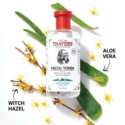 Thayers Unscented Alcohol Free Facial Toner 355ml - Witch Hazel and Aloe Vera