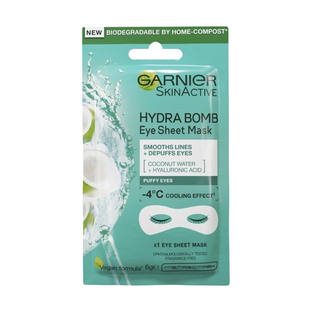Garnier SkinActive Hydra Bomb Eye Sheet Mask 6g - Hyaluronic Acid and Coconut Water