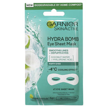 Garnier SkinActive Hydra Bomb Eye Sheet Mask 6g - Hyaluronic Acid and Coconut Water