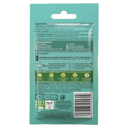 Garnier SkinActive Hydra Bomb Eye Sheet Mask 6g - Hyaluronic Acid and Coconut Water