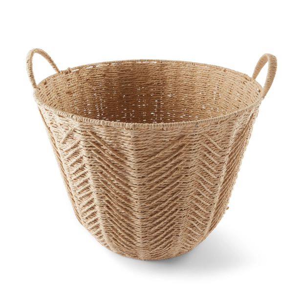 Round Herringbone Paper Rope Basket Natural - Anko