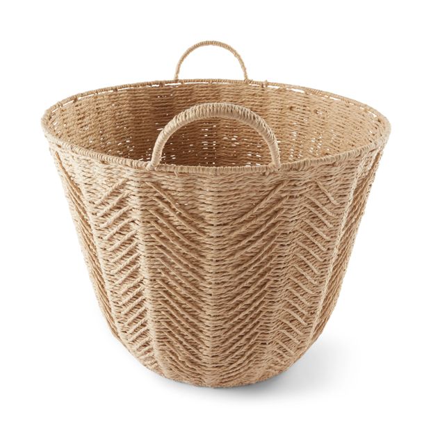Round Herringbone Paper Rope Basket Natural - Anko