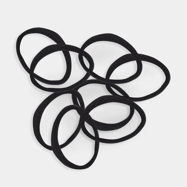8 Pack Extra Large Soft Ponytailers - Black