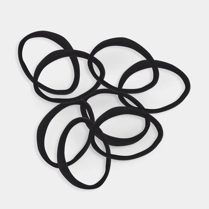 8 Pack Extra Large Soft Ponytailers - Black