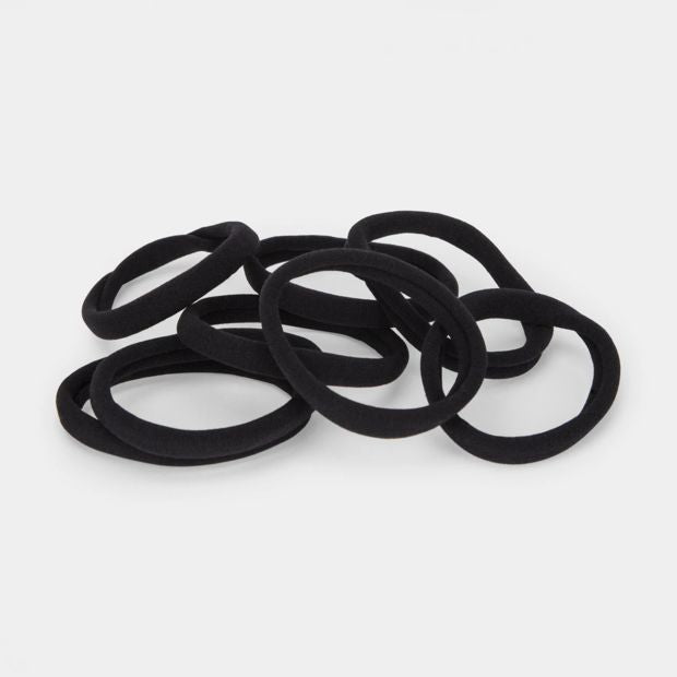 8 Pack Extra Large Soft Ponytailers - Black