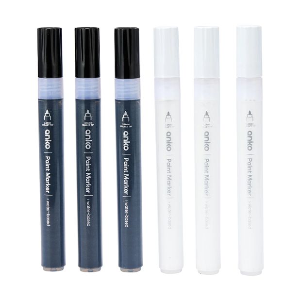 Acrylic Paint Markers, 6 Pack - Anko