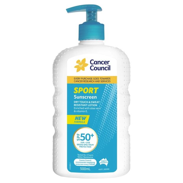 Cancer Council Sport Dry Touch Sweat Resistant SPF50 500mL