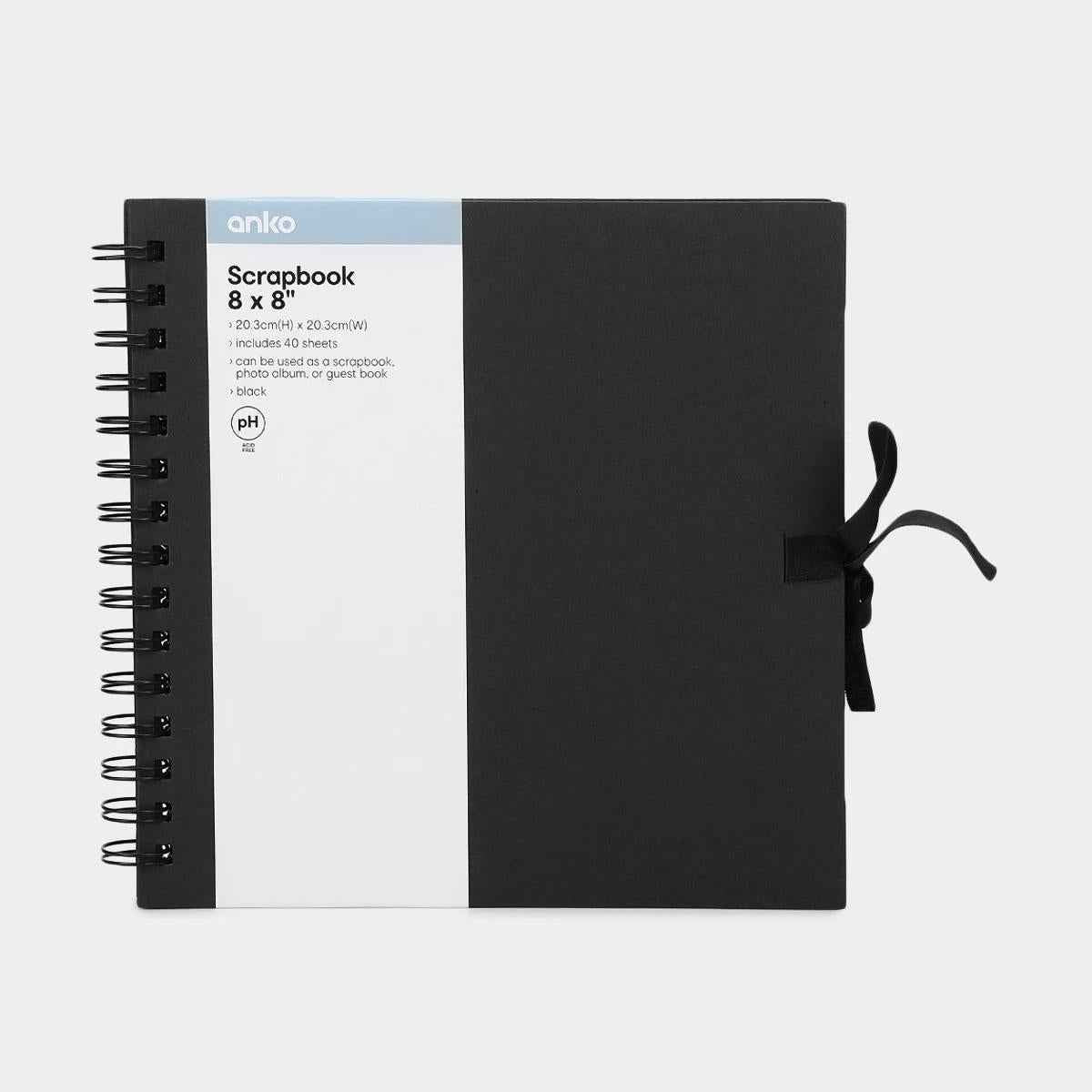 8in. x 8in. Scrapbook - Black