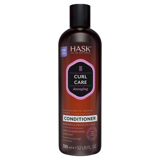 Hask Curl Care Detangling Conditioner, Coconut Oil Argan Oil Vitamin E and Curl Activating Complex - 355ml