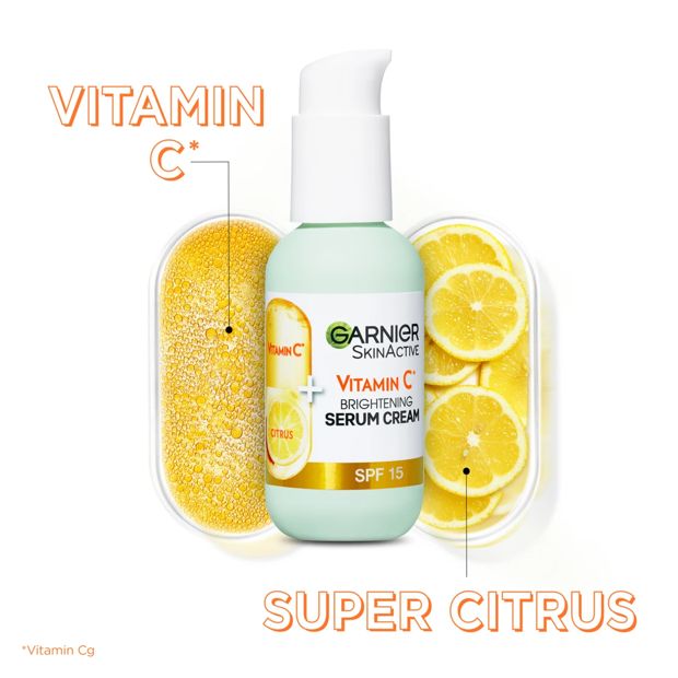 Garnier SkinActive 2 in 1 Brightening Serum Cream 50ml - Vitamin C