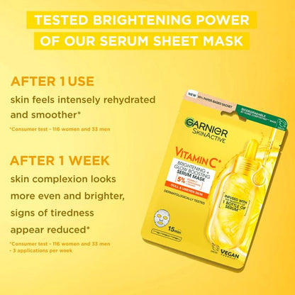 Garnier SkinActive Sheet Mask - Vitamin C and Hyaluronic Acid