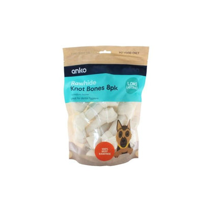 Pet Treat Rawhide Knot Bones 8 Pack - Anko