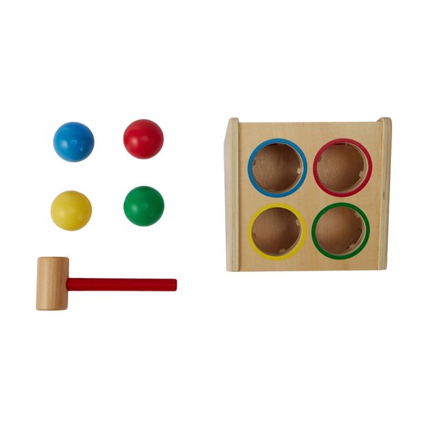 Wooden Hammer Pound Cube, 6 Pieces - Anko