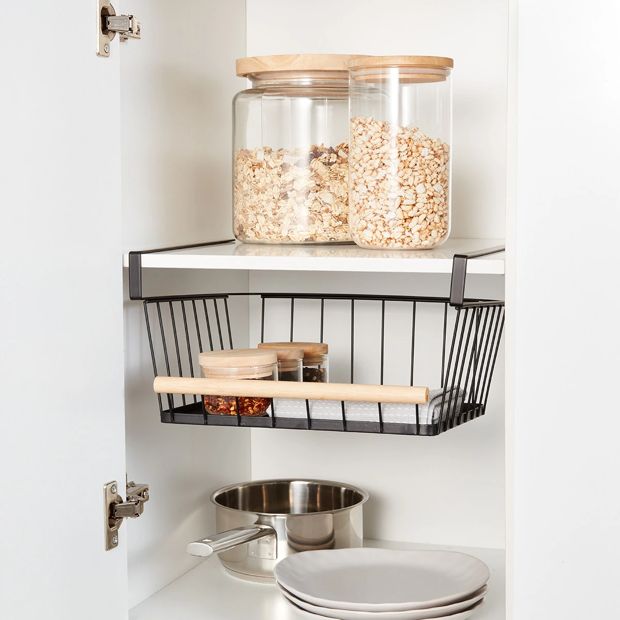 Wire & Wood Undershelf Basket - Anko