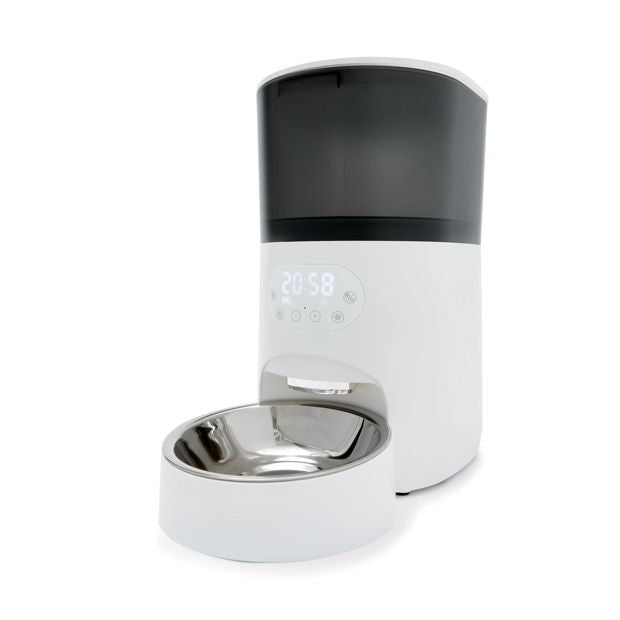 Automated 5L Pet Feeder, White and Grey - Anko