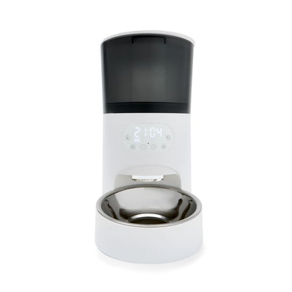 Automated 5L Pet Feeder, White and Grey - Anko