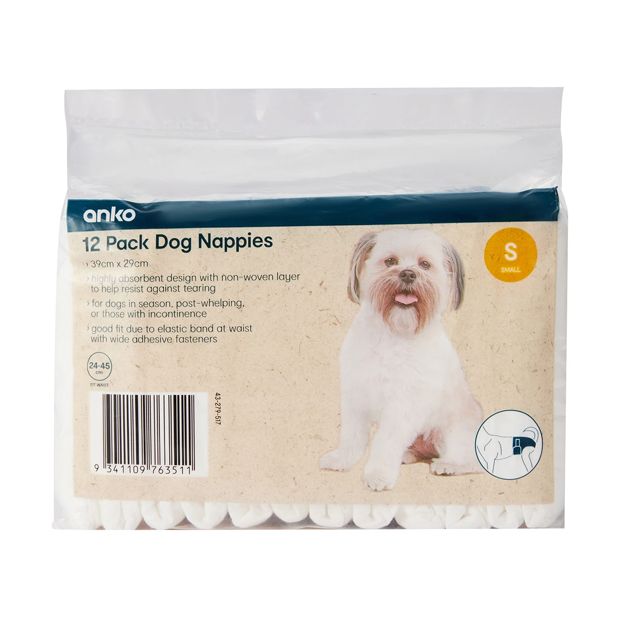 12 Pack Dog Nappies, Small - Anko