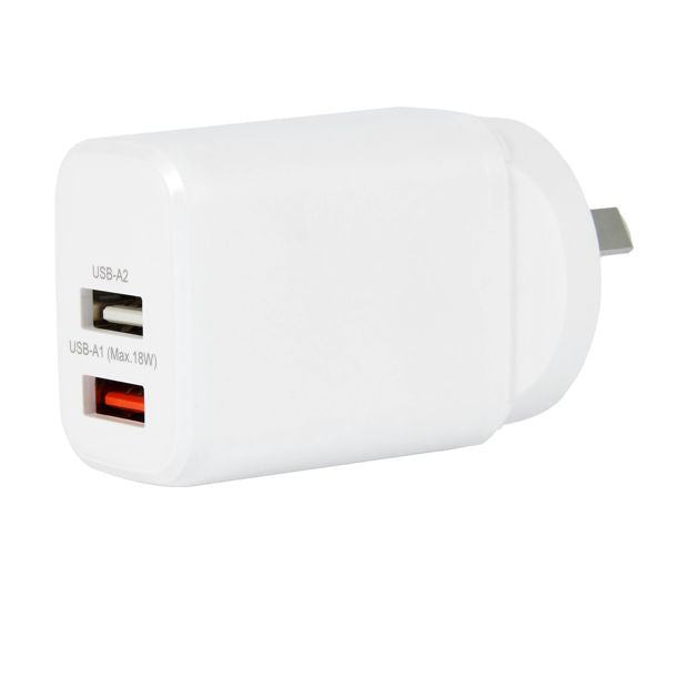 28.5W Dual USB-A Wall Charger - Anko