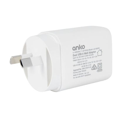 28.5W Dual USB-A Wall Charger - Anko