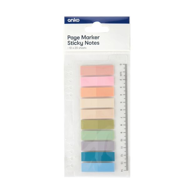Page Marker Sticky Notes, 10 Pack - Anko