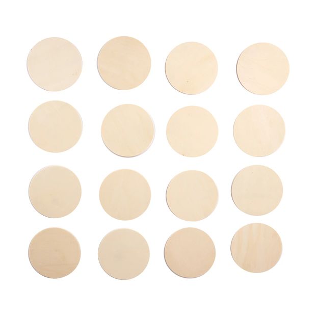 Plywood Coasters, 16 Pack - Anko