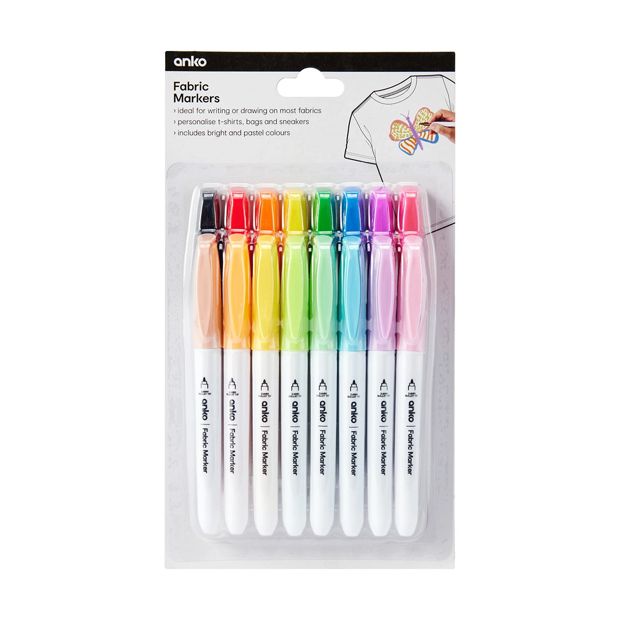 Fabric Markers, 16 Pack - Anko