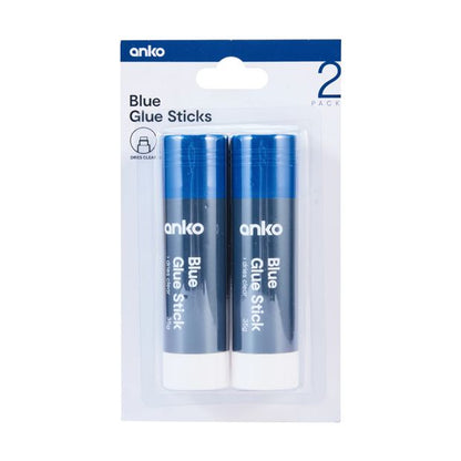 Blue Glue Sticks, 2 Pack - Anko
