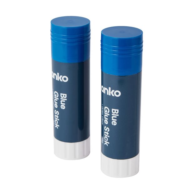 Blue Glue Sticks, 2 Pack - Anko