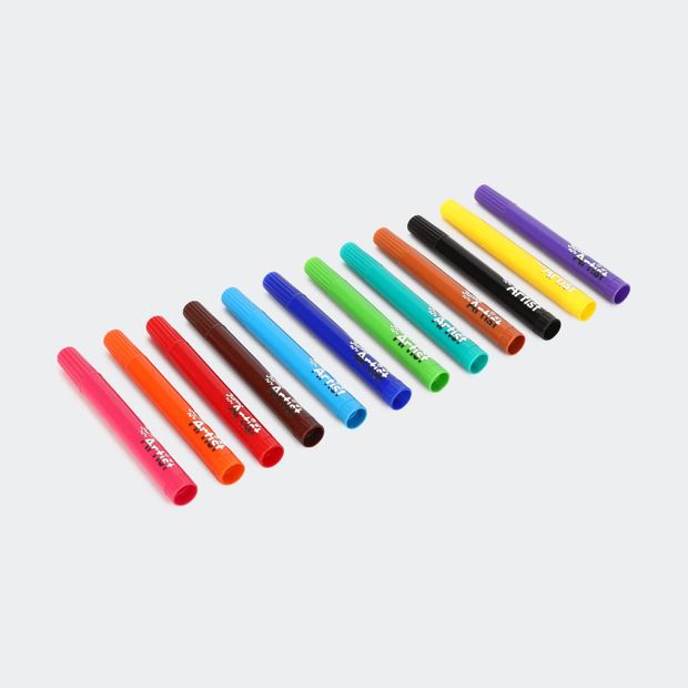 Junior Artist Jumbo Marker Pens, 12 Pack - Anko