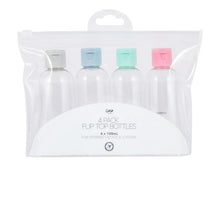 4 Pack Travel Solutions Flip Top Bottles