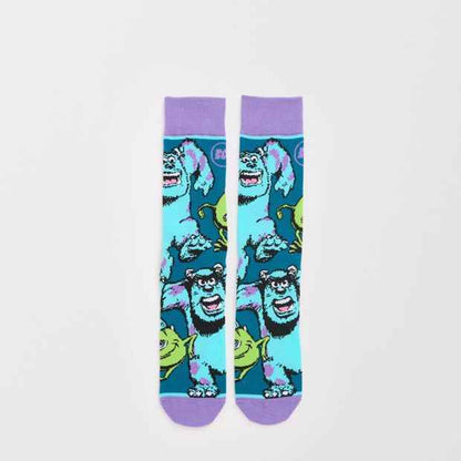 Monster Print Crew Socks - Cotton Blend