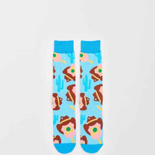 Novelty Print Crew Socks - Cotton Blend