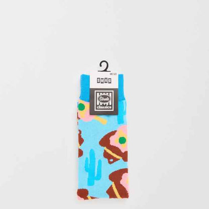 Novelty Print Crew Socks - Cotton Blend