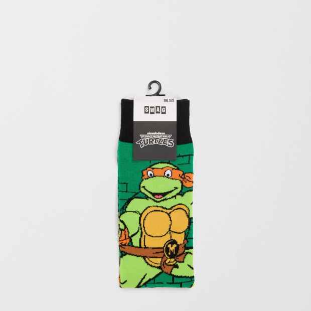 Graphic Print Crew Socks - Cotton Blend