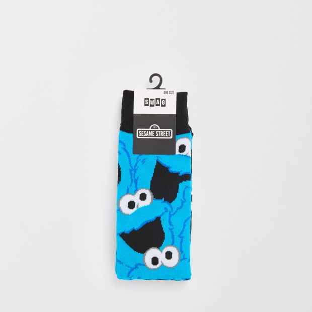 Character Print Crew Socks - Cotton Blend