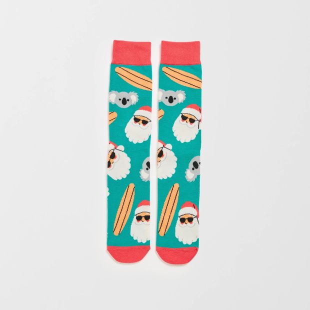 Swag Crew Socks - Christmas Aussie BBQ Santa